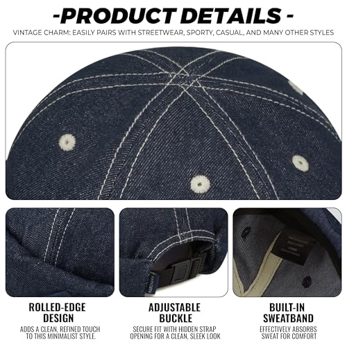 Clakllie Warm Brimless Hat Knitted Skull Cap Docker Hat Soft Beanie Worker Hat Rolled Cuff Sailor Fisherman Leon Hat - color: Cdus-hbmh1-navy Blue