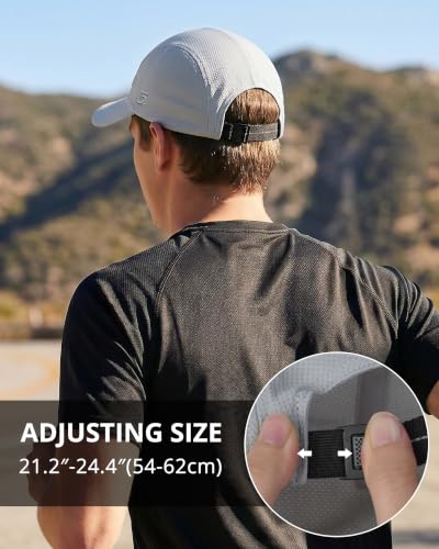 GADIEMKENSD Men’s Running Hat Performance Mesh Cap, Excellent Breathable - color: Light Gray