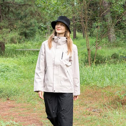 Winter Rain Bucket Hat,Fleece Lined Waterproof,Warm Women Ear Flaps - color: Black