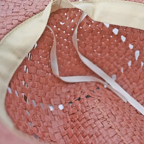 Panama Jack Women's Sun Hats - Paper Braid Straw, Assorted Styles - color: Blush Pink Drifter Cowboy Hat