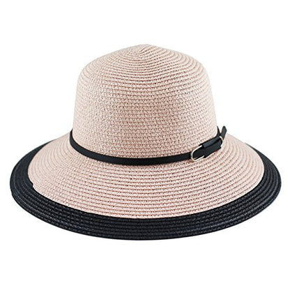 The Hat Depot Womens Floppy Summer Sun Beach Wide Brim Straw Hat - color: Fh6