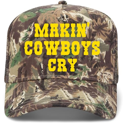 Makin' Cowboys Cry Diamond Hat | Premium Adjustable Snapback Baseball Trucker Hats for Men & Women - color: Camo
