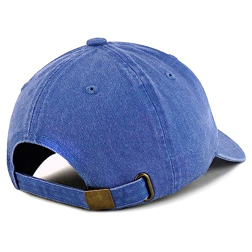 Trendy Apparel Shop Girl DAD Embroidered Unstructured Pigment Dyed Cotton Baseball Cap - color: Royal