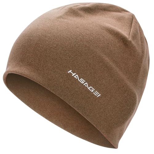 HASAGEI Beanies Skull Caps for Men, Women Warm Helmet Liner Cycling Cap Soft Lightweight Beanie Hat Antistatic Running Beanie - color: Dark Brown