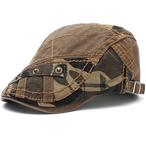 M MOACC Men Beret Hat Cotton Adjustable Newsboy Hats Cabbie Gatsby Cap Driving Flat Caps - color: Hat-t2-camo Army