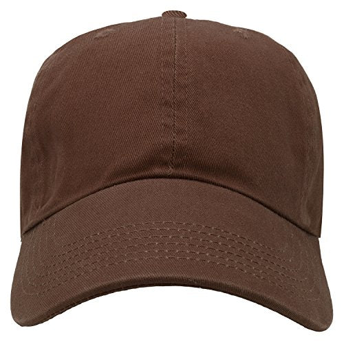Falari Classic Baseball Cap Dad Hat 100% Cotton Soft Adjustable Size - color: Dark Brown