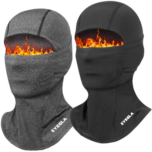 Balaclava Ski Mask for Men Cold Weather,Winter Thermal Face Mask Women for Snowboarding Motorcycle Cycling - color: Black+dark Grey