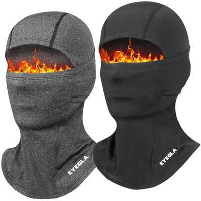 Balaclava Ski Mask for Men Cold Weather,Winter Thermal Face Mask Women for Snowboarding Motorcycle Cycling - color: Black+dark Grey
