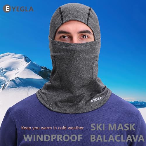Winter Balaclava Ski Mask for Men Women Thermal Face Mask Breathable Face Cover for Cold Weather Motorcycle Snowboard - color: Dark Grey