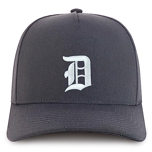 Trendy Apparel Shop Old English D Embroidered 5 Panel High Crown Cotton Pro Style Cap - color: Charcoal