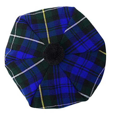 HAAUR Scottish Tammy Hat Traditional Kilt Tam o' Shatner Acrylic Wool Flat Bonnet Various Tartans with Pompom One Size - color: Camel of Argyll