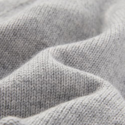 100% Merino Wool Slouchy Beanie Hat, Women Warm Winter Caps Soft, Ladies Breathable & Cozy Stretchy Knitted Skull Cap - color: Light Gray