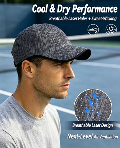 ZOORON Uncrushable Baseball Cap, Seamless Hats with Breathable Air Holes - color: Grey Mix
