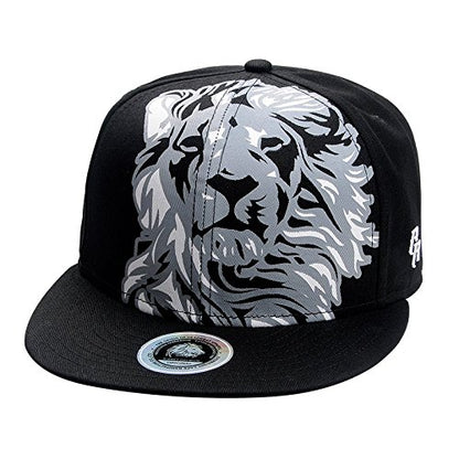 RIOREX Hip hop caps Fashion Animal Embroidery Baseball Cap for Men Adjustable Leather Belt Strapback Baseball Cap - color: Black-1