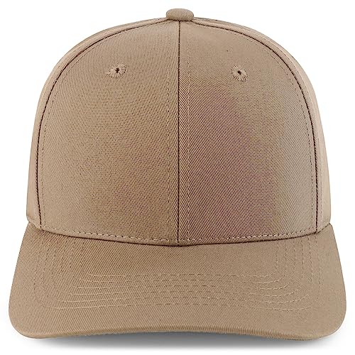 Trendy Apparel Shop Structured High Profile 6 Panel Curved Bill Snapback Baseball Cap - color: Khaki