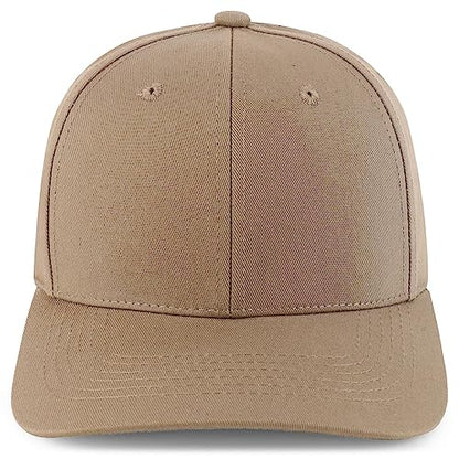 Trendy Apparel Shop Structured High Profile 6 Panel Curved Bill Snapback Baseball Cap - color: Khaki