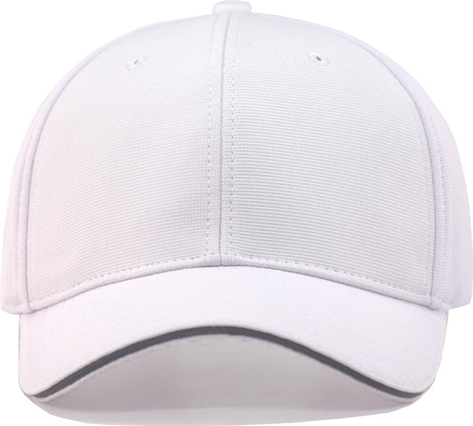 TSSGBL Men's Plain Baseball Hat - OSFM & XXL Big Head Fit，Adjustable Structured Ball Cap with Reflective Sandwich Brim - color: White, size: X-Large-XX-Large