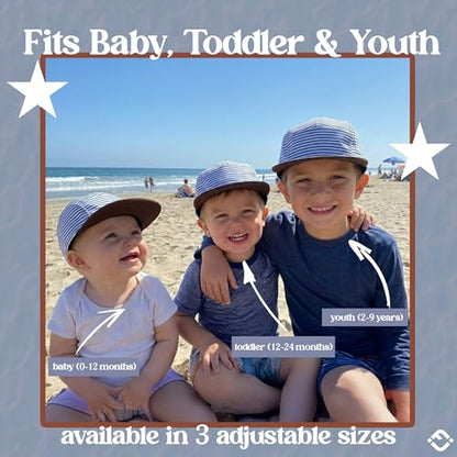Funky Junque Kids 5 Panel Hat - Toddler Boys American Flag Baseball Cap, Patriotic Infant Baby Sun Hat for 4th of July - color: Brown & White Stripes, size: 2-9 Years