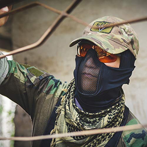 OneTigris Tactical Balaclava Mesh Mask Full Head Airsoft Face Protector - color: Black