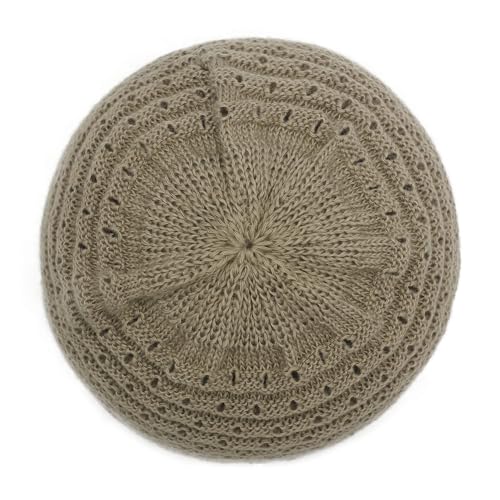 ZLYC Crochet Slouchy Beanie for Women Soft Lightweight Skull Cap - color: Plain Khaki