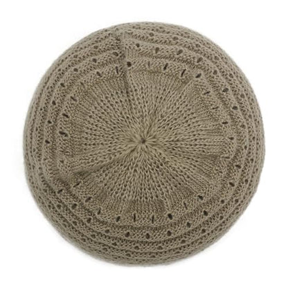 ZLYC Crochet Slouchy Beanie for Women Soft Lightweight Skull Cap - color: Plain Khaki
