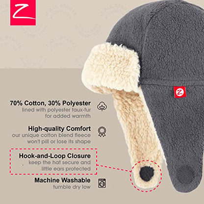 Zutano Baby Toddler Fleece Trapper Hat, Warm Winter Hat for Boys & Girls - color: Gray, size: 6 Months