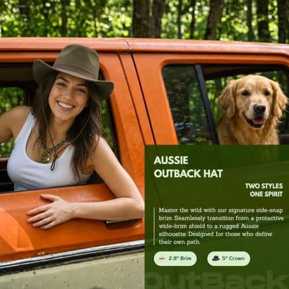 TOP-EX Aussie Safari Sun Hat for Men & Women, UPF 50+ Wide Brim, M-XXL Fit - color: Olive Green, size: Large