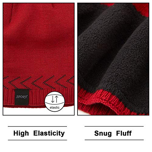 Mens Winter Warm Knitting Hats Plain Skull Beanie Cuff Toboggan Knit Cap - color: Grey