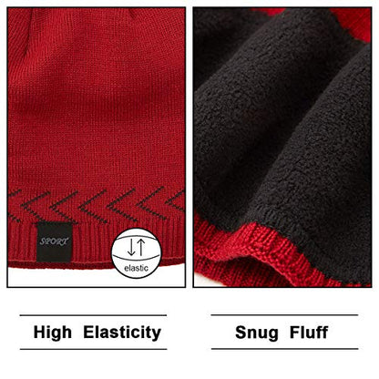 Mens Winter Warm Knitting Hats Plain Skull Beanie Cuff Toboggan Knit Cap - color: Grey