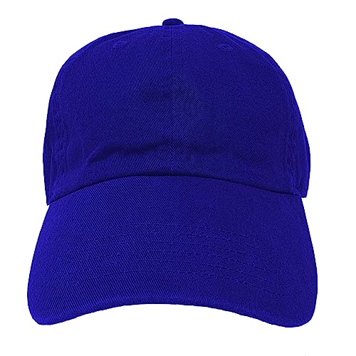 Glory Max 100% Cotton Baseball Cap Classic Plain Low Profile Golf Dad Hat Buckle Adjustable - color: Royal Blue