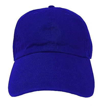 Glory Max 100% Cotton Baseball Cap Classic Plain Low Profile Golf Dad Hat Buckle Adjustable - color: Royal Blue