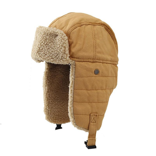 ASWER Trapper Warm Russian Trooper Hat Winter Skiing Cap Women Men Windproof - color: Z-khaki