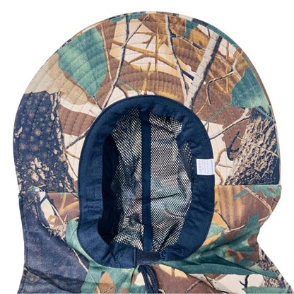 Packable and Adjustable Mesh Boonie Sun Hat with Neck Flap - color: Brown Hardwoods Camo