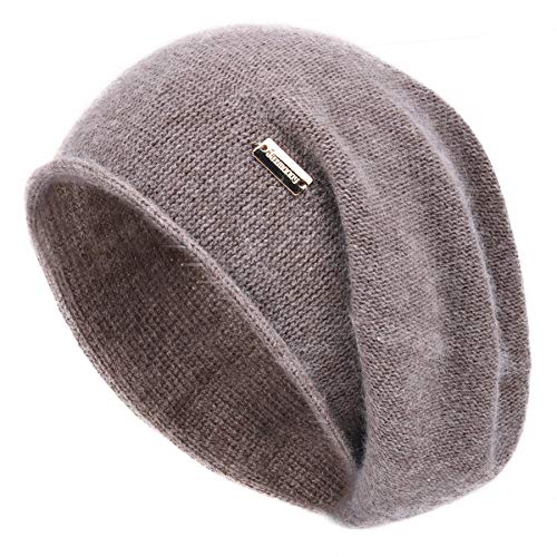 jaxmonoy Slouchy Knit Beanie Hat for Women Winter Soft Warm Ladies Laightweight Slouch Knitted Skull Beanies Cap - color: Brown