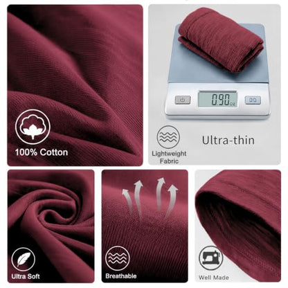 vidsel 100% Cotton Slouchy Beanie, Lightweight Summer Hats for Women Men - color: 1pc Wine Red, size: Large