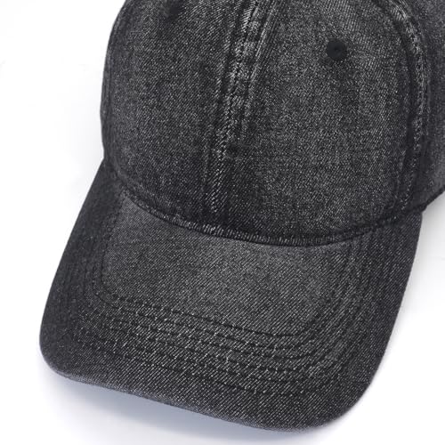 Baseball Cap for Women Men Classic Strapback Hats Adjustable Sun Hat - color: Black