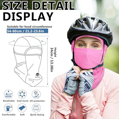 Balaclava Ski Mask, Sun Protection Breathable Face Cover Men Women - color: Pink
