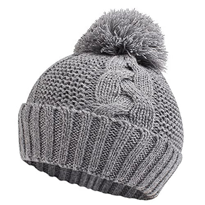 JANGANNSA Winter Knit Baby Hat Twist Warm Beanie for Boy Girl Fall Baby Cap - color: Gray, size: 1-3T