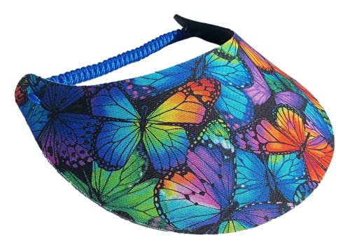 Women's Beautiful Designs Lightweight Packable Foam Visor for Sun Protection and Outdoor Activities - color: Butterfly 14