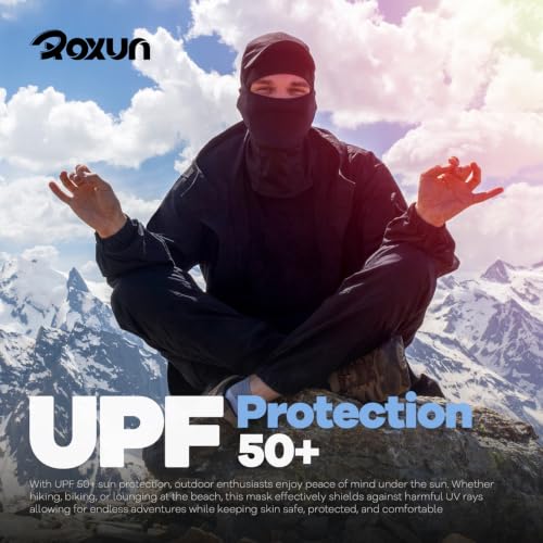 ROXUN Ski Mask Balaclava, Motorcycle Summer Cooling Breathable UV Protector - color: 113-black Us Star