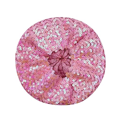 JUMISEE Sparkly Sequin Berets for Women Girls Fashion Beanie Hat Costume Accessories for Festival Party Dance - color: Pink
