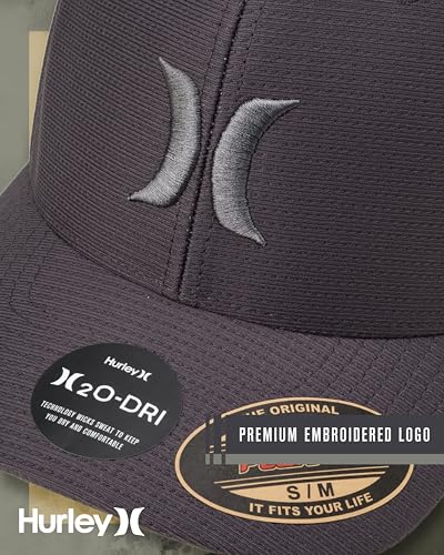 Hurley Mens Baseball Cap, H2O-Dri Stretch Fitted Hat with Curved Bill - color: Stone, size: Small-Medium
