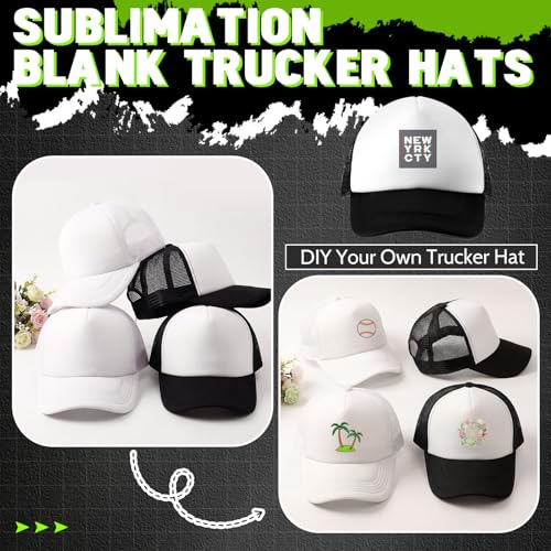 Hercicy 40 Pack Blank Trucker Hat Bulk - color: Classic Black and White