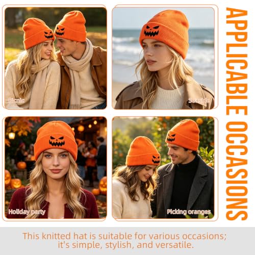 American Flag Beanie, USA Embroidered Winter Hat for Women Men - color: Halloween-1