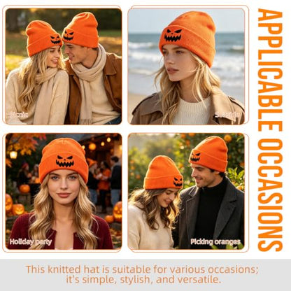 American Flag Beanie, USA Embroidered Winter Hat for Women Men - color: Halloween-1