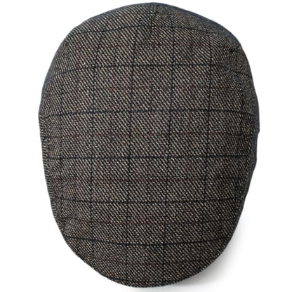 Men's Newsboy Cap with Earflaps Flat Ivy Caps Gatsby Golf Cabbie Hats - color: Coffee Square