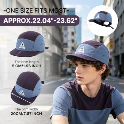 Summer Short Brim Baseball Cap 5 Panel Hats for Men Quick Dry Snapback Caps Hip Hop Cadet Caps Sun Hat Umpire Hats - color: Mg-dym2602-purple