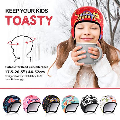 Hikenture Kids Skull Cap Helmet Liner Winter Hat for Boys and Girls Beanie Ski Hat with Thermal Fleece for Snow Sports… - color: Red7