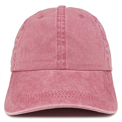 Trendy Apparel Shop Low Profile Unstructured Pigment Dyed Cotton Twill Baseball Cap - color: Burgundy