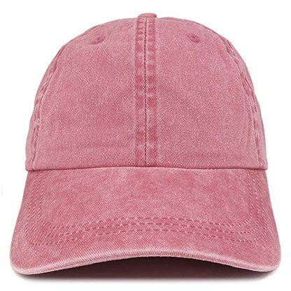 Trendy Apparel Shop Low Profile Unstructured Pigment Dyed Cotton Twill Baseball Cap - color: Burgundy